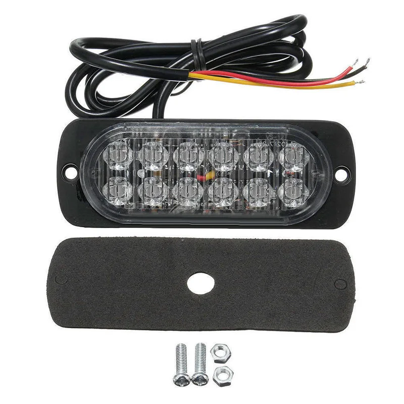 

1pc LED Car Flash Light Red 36W 12LED Car Truck Hazard Warning Beacon Flashing Strobe Light Lamp Bar