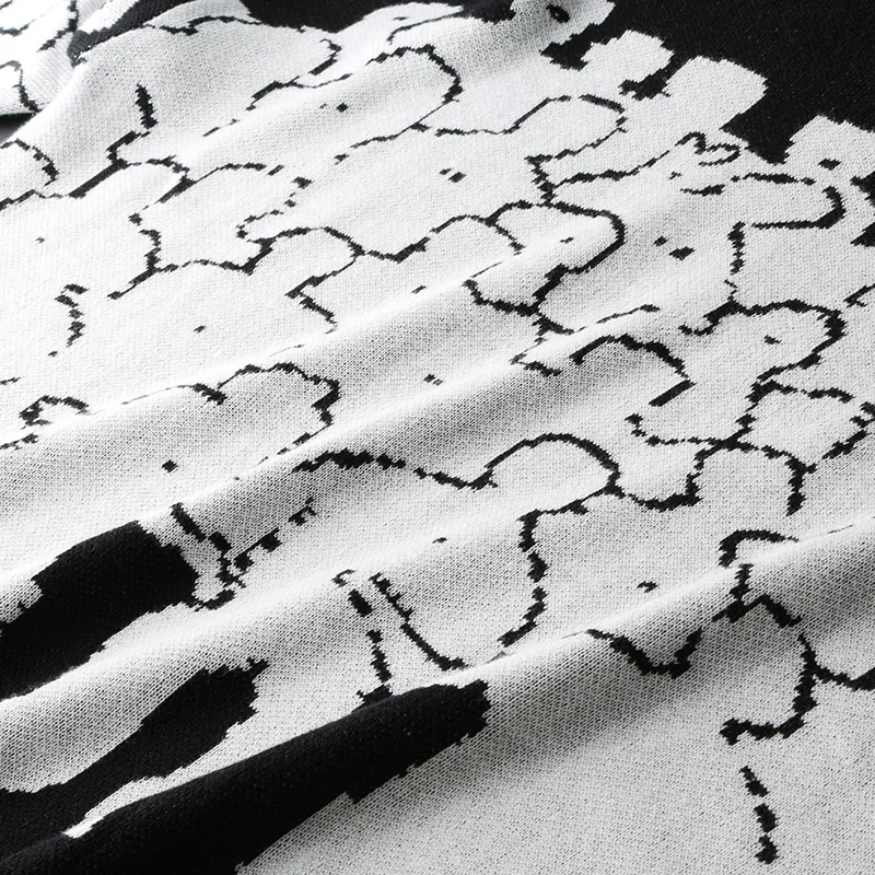 

Men Sweater Cartoon Funny Print O-neck Pullover Sweaters Men Soft Slim Casual High Street Fashion 2021 Spring Autumn Streetwear