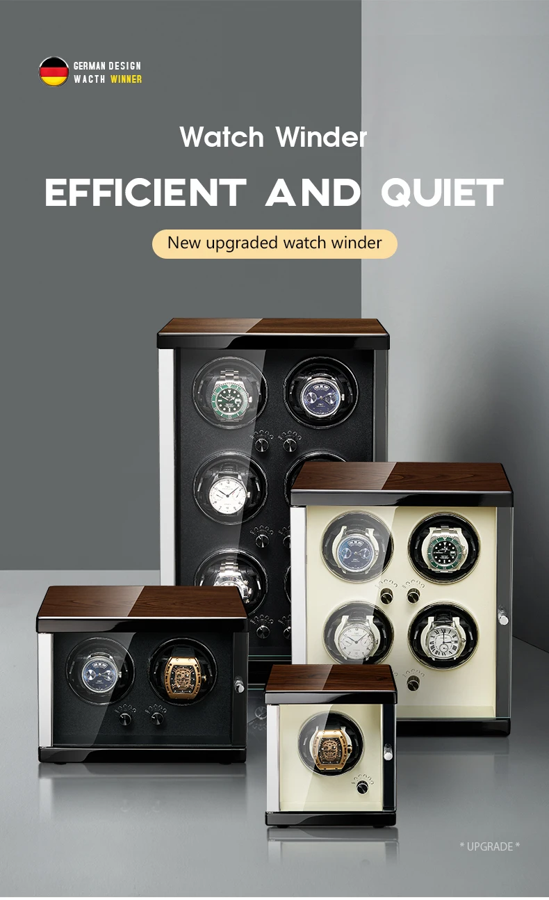 MELANCY Arrival Watch Winder for 6 Automatic Japanese Mabuchi Mute Motor Watches Storage Box Display Case Gift |