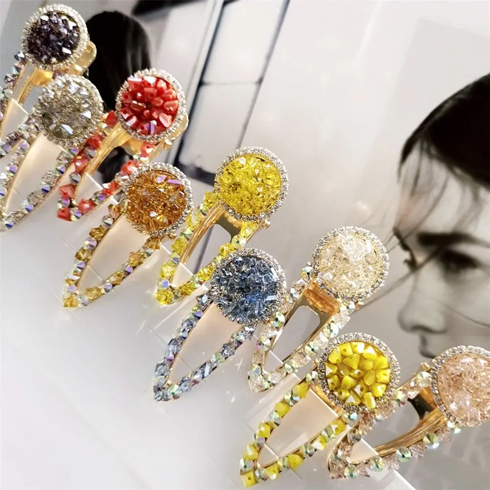 Корейские шикарные Роскошные металлические заколки с кристаллами женские