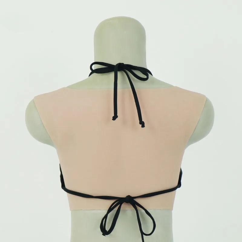 Round Neck Transgender Crossdresser Artificial Silicone Fake Breast Forms B Cup Realistic  Shemale Transgender Crossdress Boobs