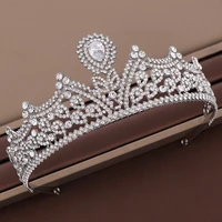 baroque silver color crystal tiara crown wedding hair accessories prom bridal crown diadem wedding crown headpiece jewelry