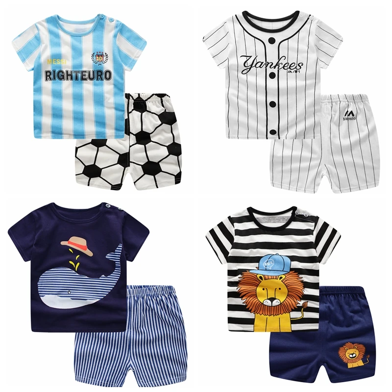 

Brand Baby Sports Sets Clothing Boy Tracksuit Summer Infantil Clothes Football Costume For Kids 24 Months