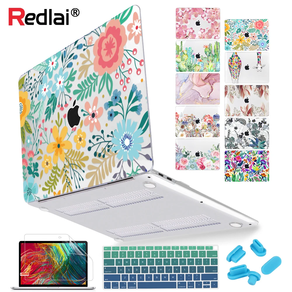 Case do Portátil para Macbook Barra de Toque Floral Pro 13 16 Polegada A2289 A2141 A2338 Plástico Case Duro Keybaord Pele ar A2337 A2179 2021