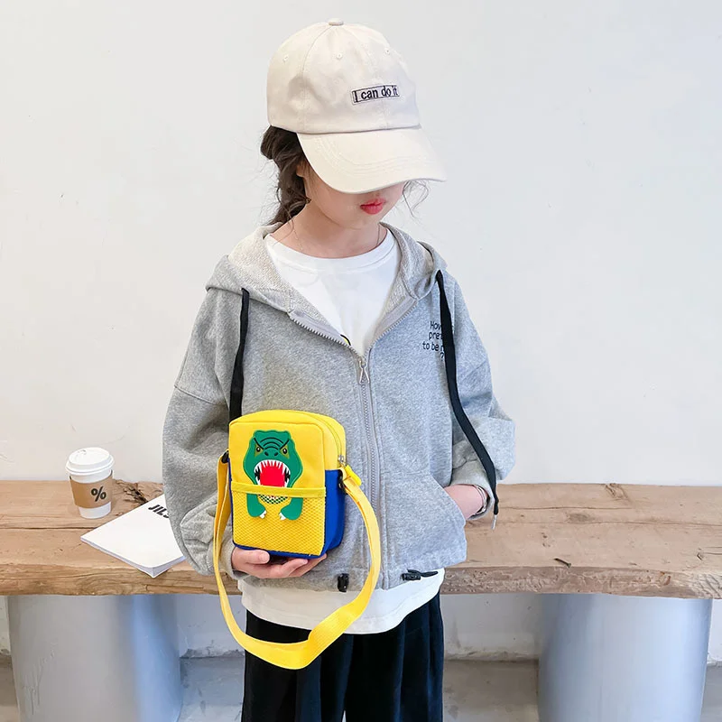 2021 Cartoon dinosaur children's bag new cute boy and girl Baby One Shoulder Messenger Bag Princess zero wallet