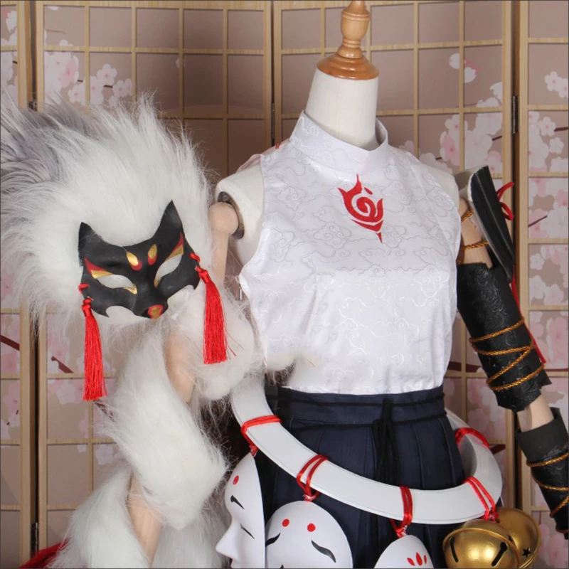 SSR Onmyoji Hakuzosu костюм для косплея кимоно платье вафуку Униформа костюмы Хэллоуина