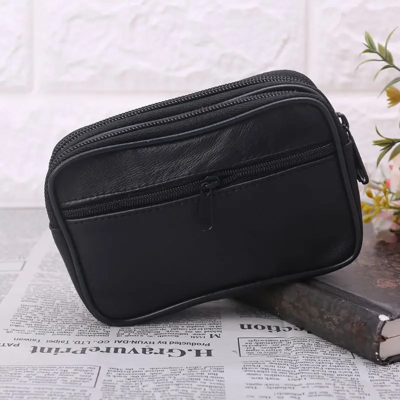 Женский кошелек из натуральной кожи маленький бумажник на молнии для мелочи и