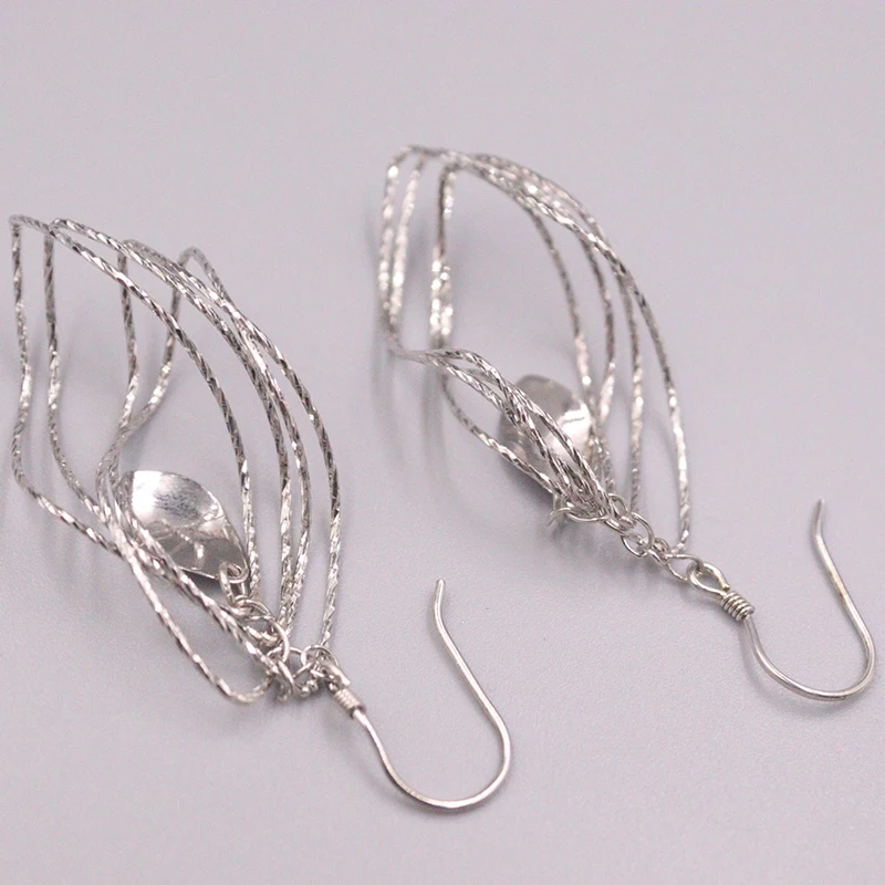 

Женские серьги-подвески из серебра S925 пробы, 53x18 мм