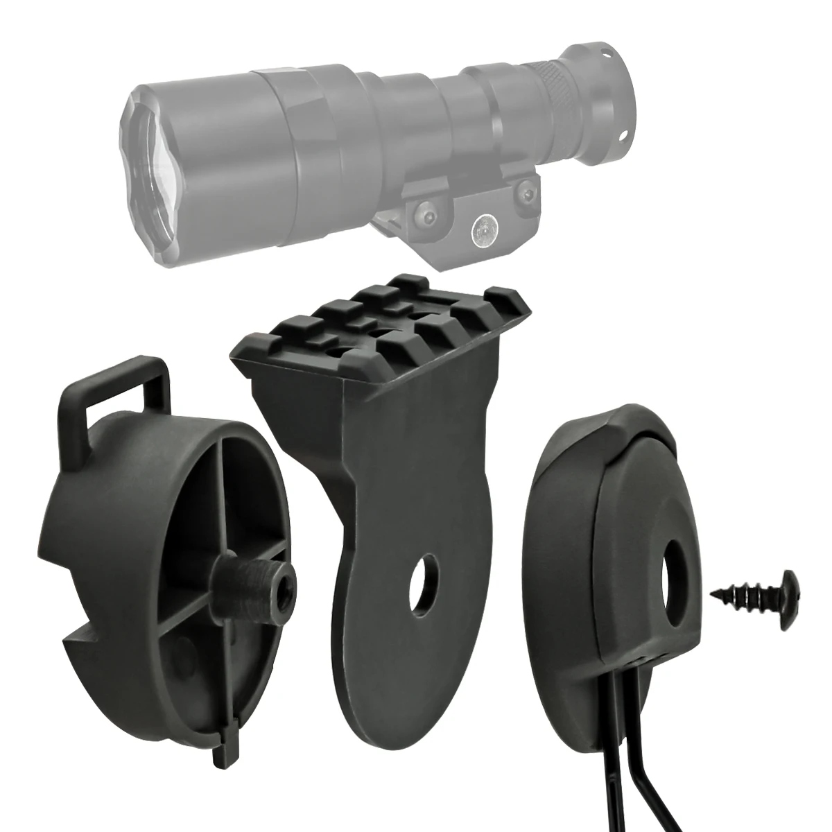 TAC-SKY Tactical Airsoft Sport Helmet Mount Torch Mount Kit ARC Rail Adapter for Tactical Flashlights