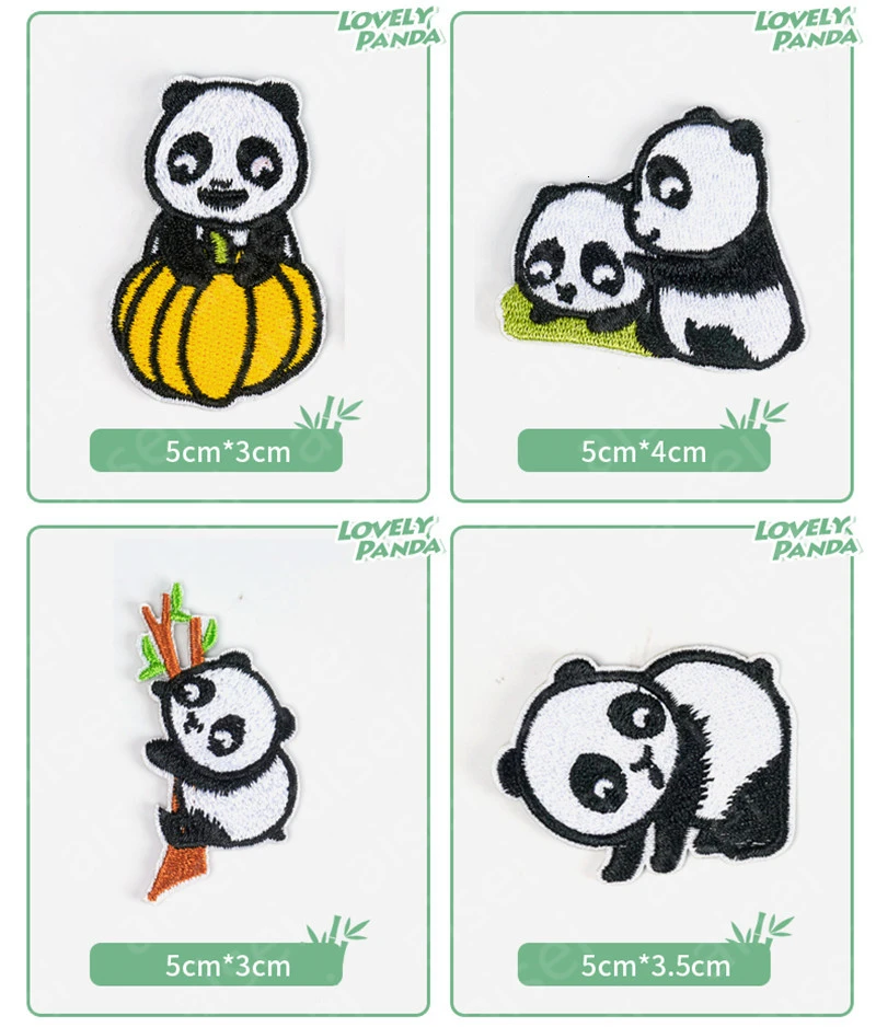 Детские нашивки ручной работы с мультяшными пандами | Дом и сад