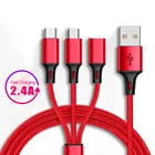 USB-кабель 3 в 1 Micro USB8 PinTypc C, быстрая зарядка для Samsung S10, A50, Xiaomi Mi9, 8, универсальное зарядное устройство, кабель 3 в 1