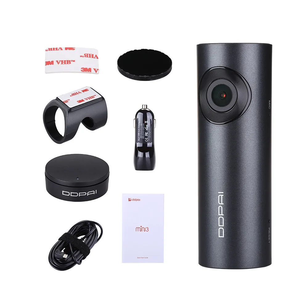 DDPai Mini3 1600P Car Dash Cam DVR WIFI Camera Built-in 32G eMMC Storage Car DVR With F1.8 Aperture WDR Recorder Loop Recording