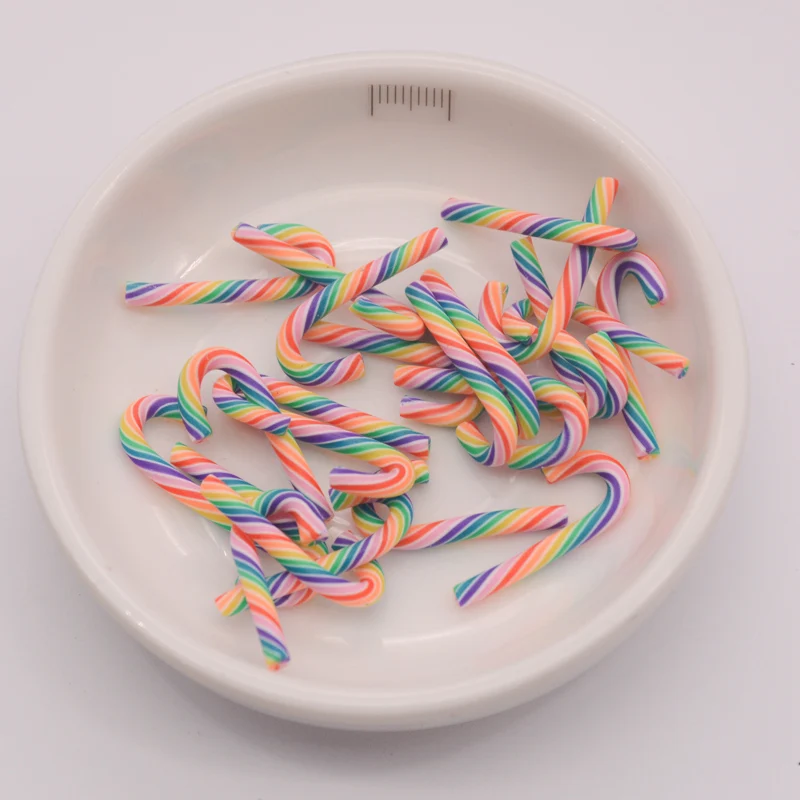 Красивая Милая полимерная глина поддельные рождественские конфетные трости для