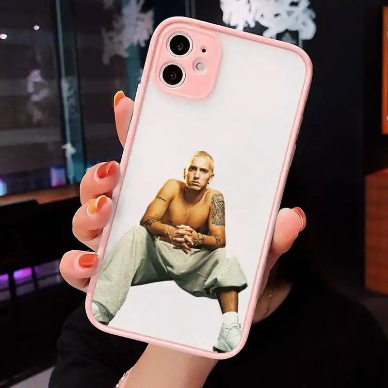 

Eminem famous Rapper Phone Cases matte transparent For iphone 7 8 11 12 plus mini x xs xr pro max luxury brand cover