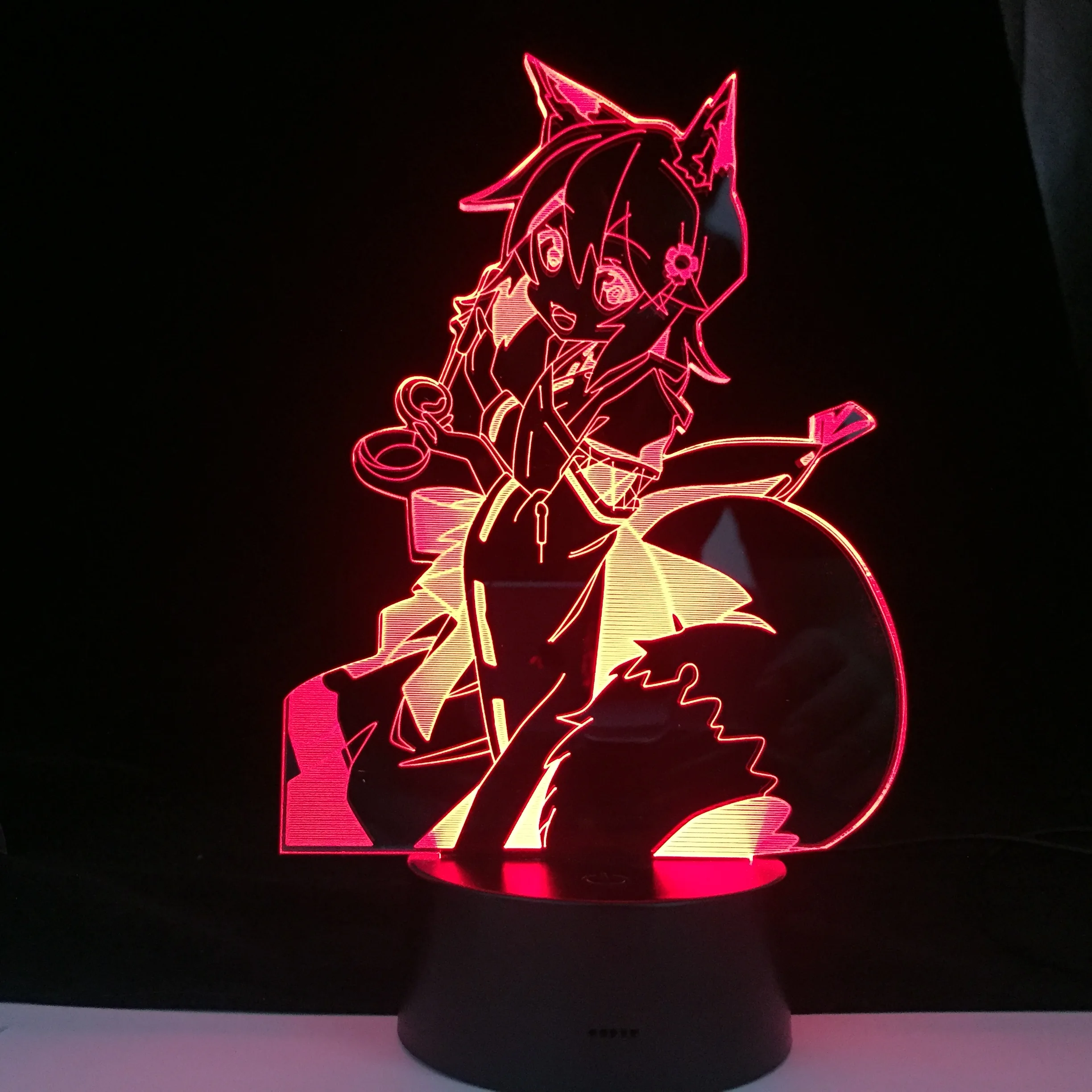 The Helpful Fox Senko-san Anime 7 /16 Colors 3d Led Night Light for Children Bedroom Decoration Dropshipping on - 3D-ночник The Helpful Fox Senko-san с аниме, 7/16 цветов, для украшения детской комнаты, доставка напрямую от поставщика.