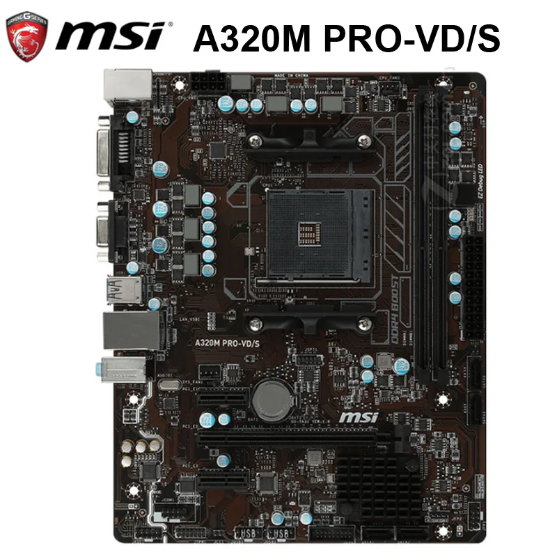 

Socket AM4 MSI A320M PRO-VD/S Motherboard AMD A320 AMD Ryzen Original Desktop MSI A320M PRO-VD/S Mainboard AM4 PCI-E 3.0 DDR4