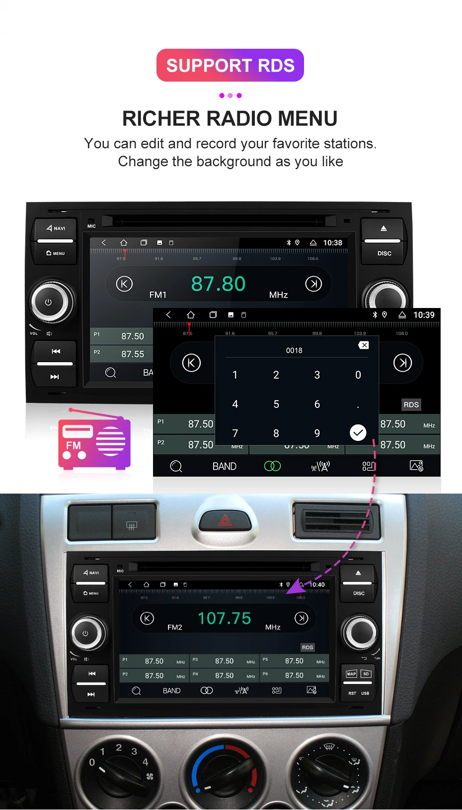 Isudar 2 Din Android 9 авто радио для Ford/Mondeo/Focus/Transit/C-MAX/S-MAX/Fiesta автомобильный DVD мультимедиа GSP 8 Core ram 2 Гб rom 32G