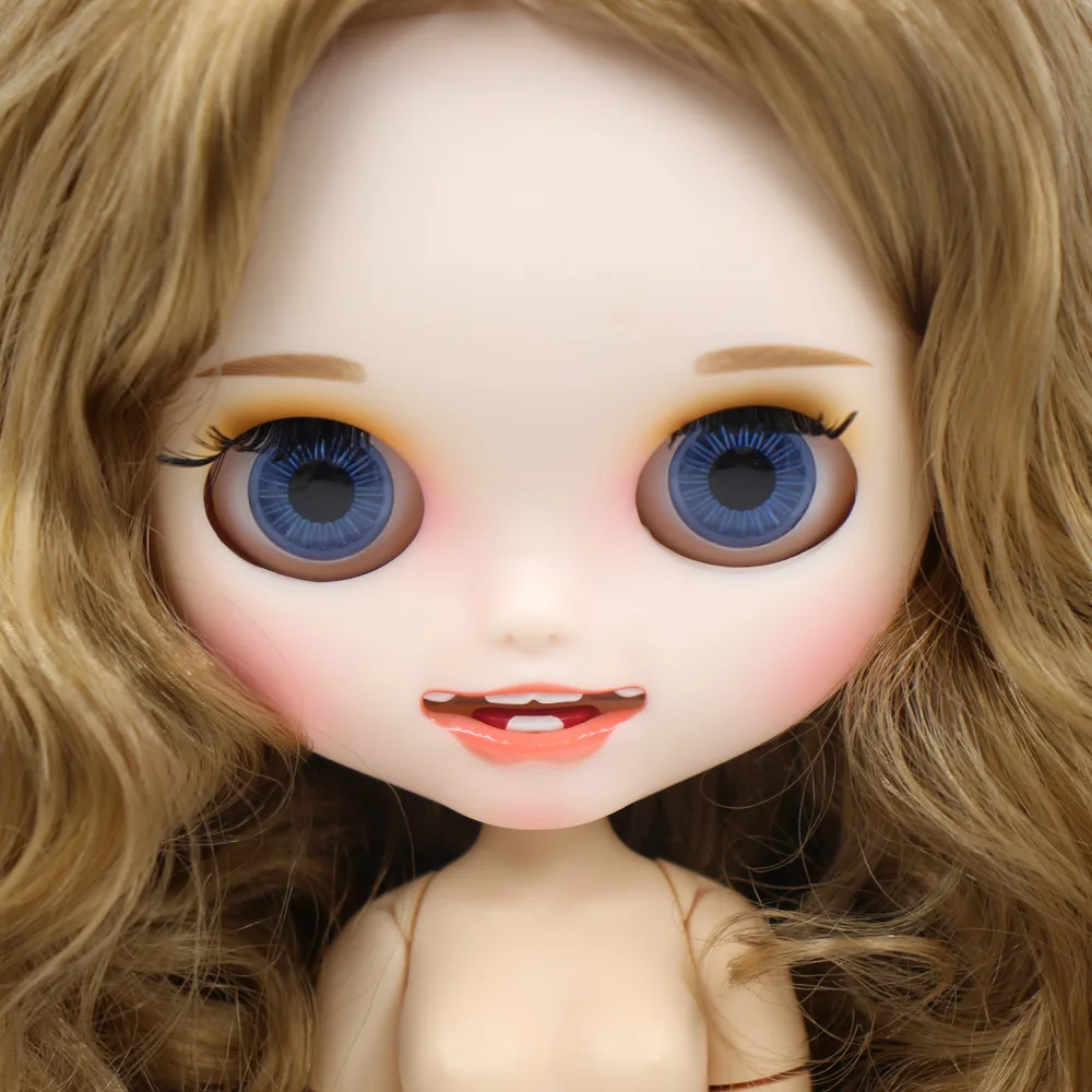 Ледяной DBS Blyth кукольные 1/6 bjd с улыбкой круглым носком вьющиеся волосы из белой