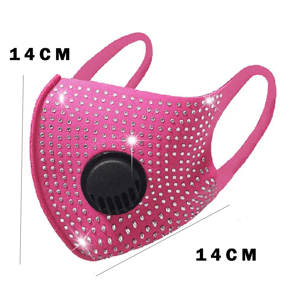 

1Pcs Adult Unisex Diamond Mouth Mask Protection Reusable Washable Breathable Face Mask With Respirator mascarilla reutilizable