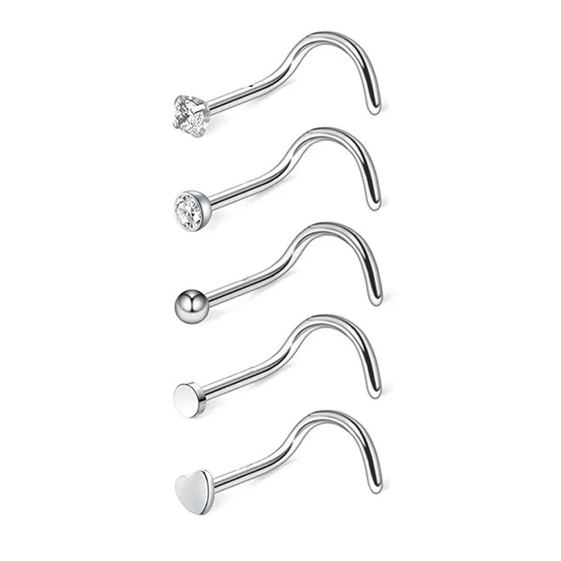 

Sansango 5/21PCS Fashion Nose Septum Piercing Stud Set Stainless Steel Nose Septum Studs Body Piercing Jewelry For Nose Piercing