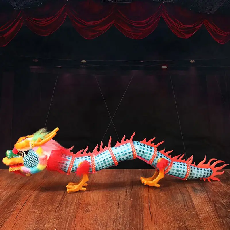 New Funny Pull String Puppet Chinese dragon Wooden Marionette Joint Activity Doll | Figurines &amp Miniatures
