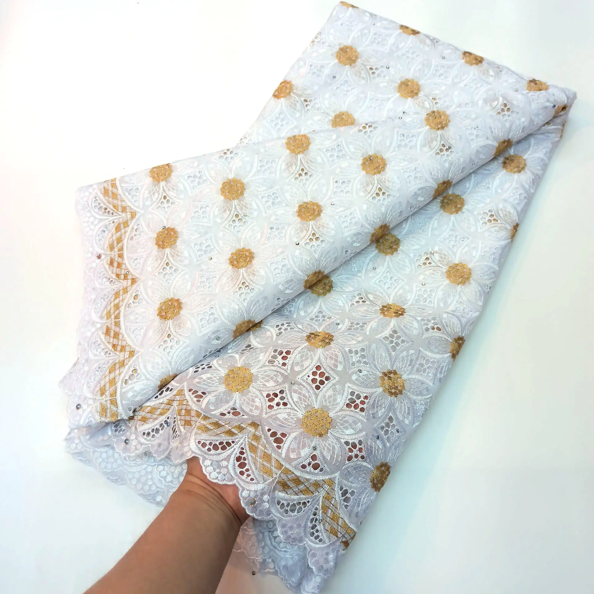 Высококачественная швейцарская вуаль кружева 5 ярдов африканская