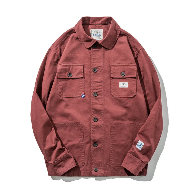 Винтажная Мужская Рабочая одежда с двумя карманами рубашки куртки 1990 S модные