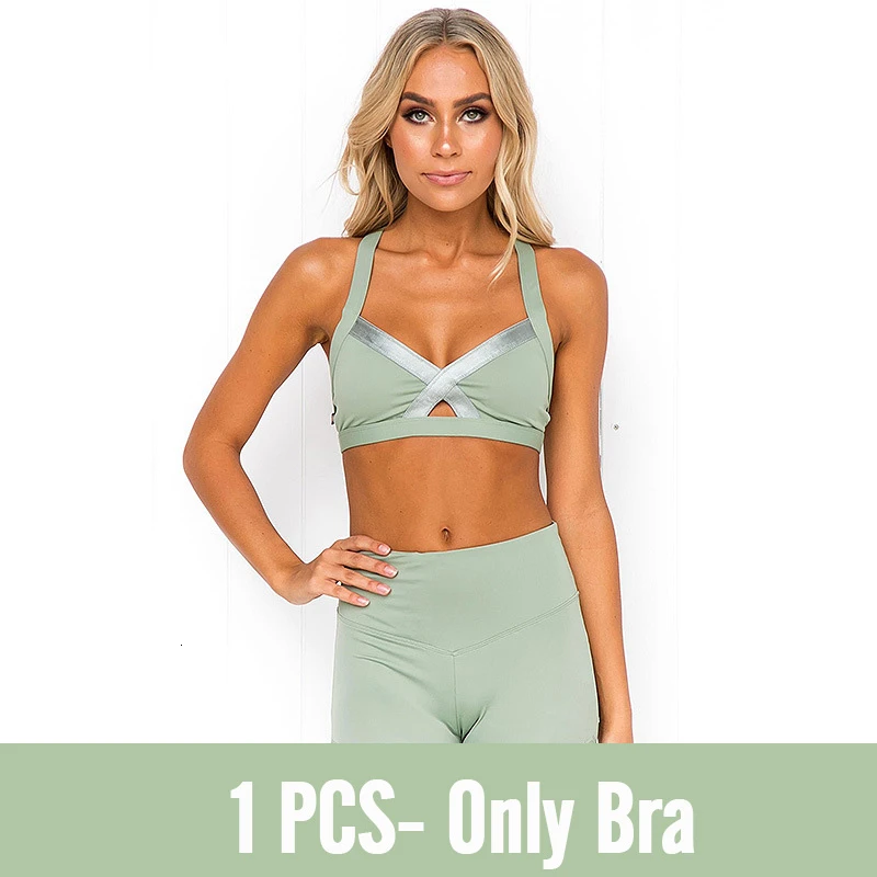 1 PCS Only Bra Новинка, майка для йоги, бодибилдинга, набор, женская мода, обтягивающие брюки, спортивный костюм для йоги, бюстгальтер, штаны для женщин, фитнес, спортивная одежда, костюмы - Цвет: 1 PCS Only Bra