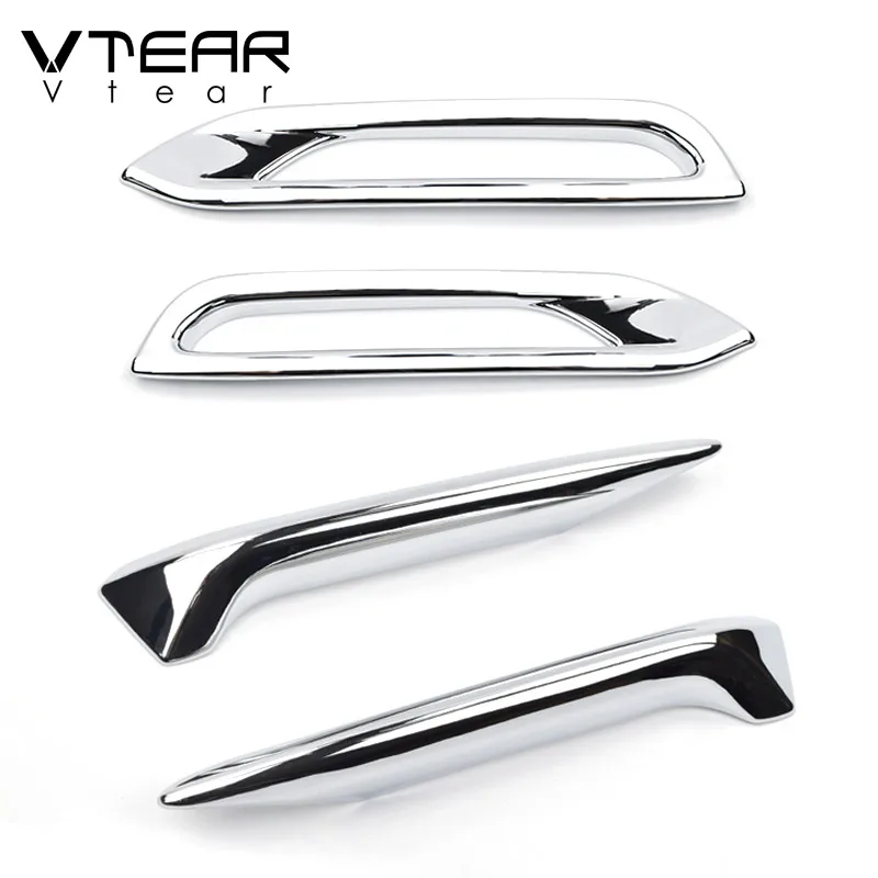 rear and front Vtear для ниссан кашкай j11 Nissan Qashqai j11 Dualis Противотуманные фары Крышка передний задний корпус внешний Хромированный украшение автомобиля-Стайлинг Аксессуары - Цвет: rear and front