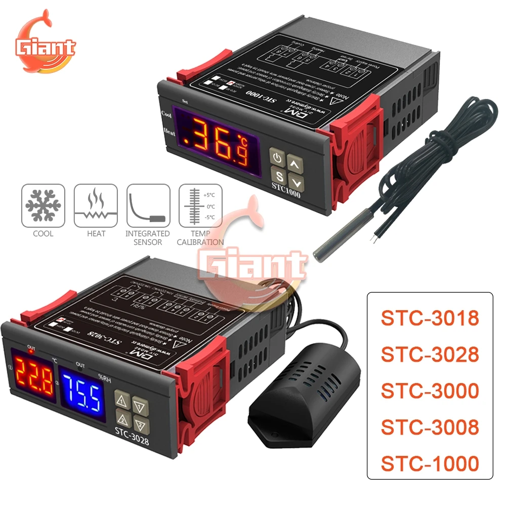 STC 1000 3018 3028 3000 3008 цифровой термостат с термометром и гигрометром декоративные