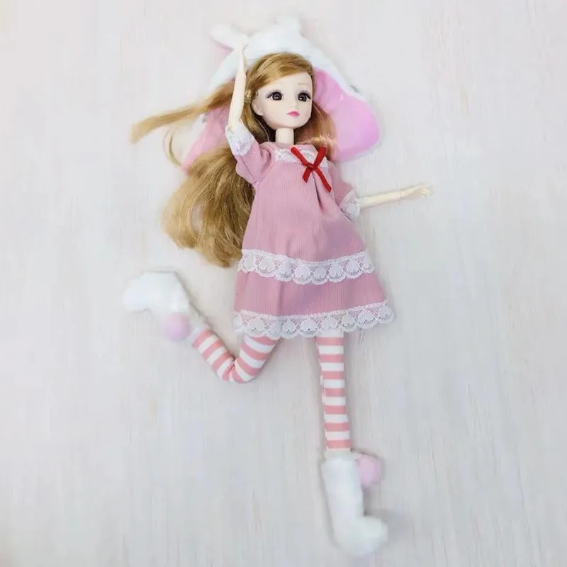 30 см кролик кукла полный комплект 1/6 BJD с одеждой случайный шляпа кошка/кролик