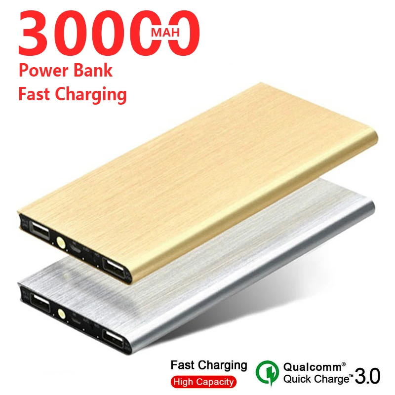 30000mAh внешний аккумулятор тонкий большой емкости портативный телефон USB зарядное