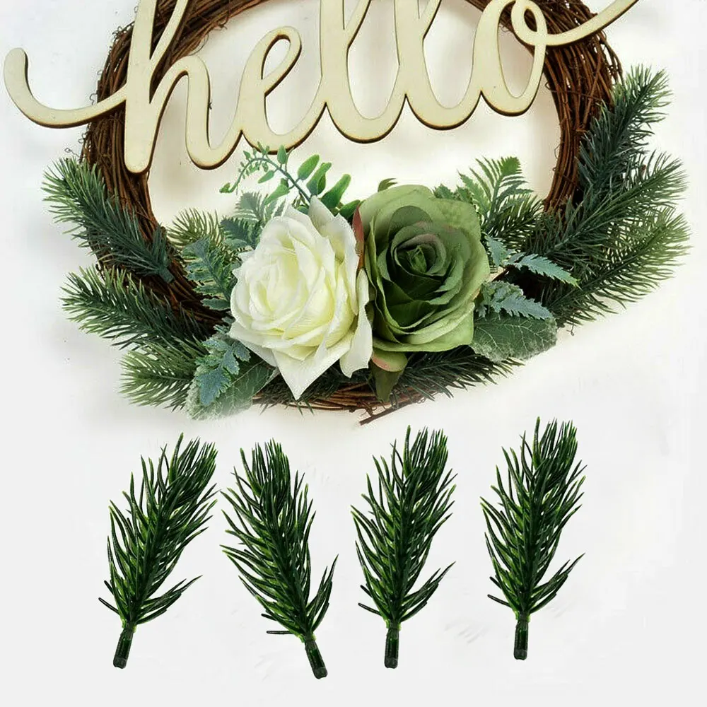 

30Pcs Christmas Fake Plants Pine Branches Christmas Tree Wreath Decorations Xmas Tree Ornaments Kids Gift Supplies DIY