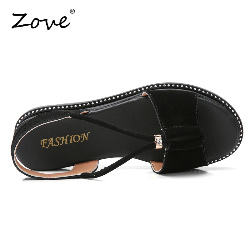 Женские замшевые сандалии ZOVE летние пляжные с ремешками на лодыжках без застежек