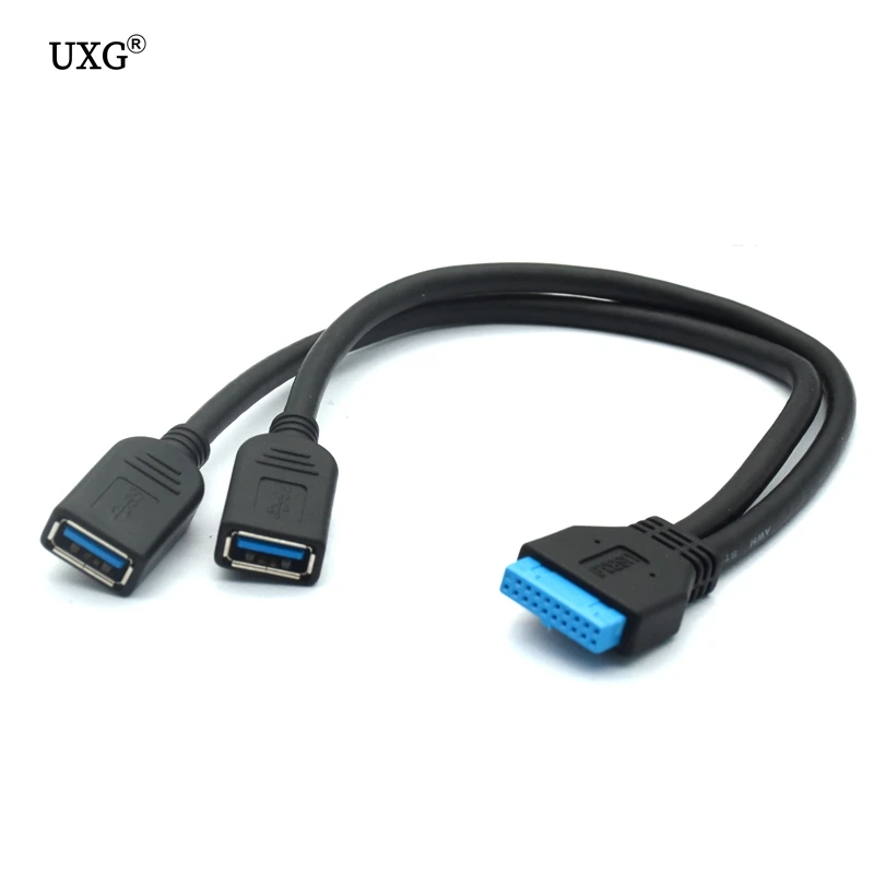 2 портовый разъем USB 3 0 для материнской платы 20 контактный кабеля передней панели