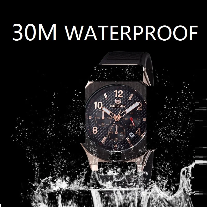 Часы MEGIR Мужские кварцевые в стиле милитари оригинальные спортивные креативные