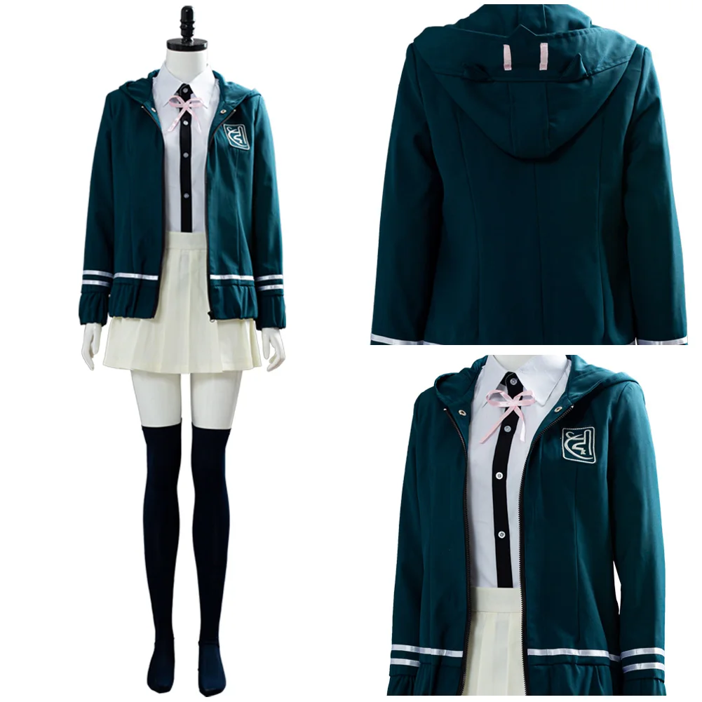 Костюм для косплея Чиаки Нанами из Super DanganRonpa 2: униформа, куртка, рубашка, юбка. Изготовлен на заказ для женщин и девочек.