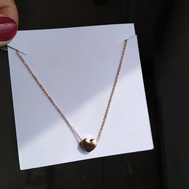 

2021 latest fashion trend simple little love heart-shaped clavicle chain personality necklace metal texture ins wind necklace