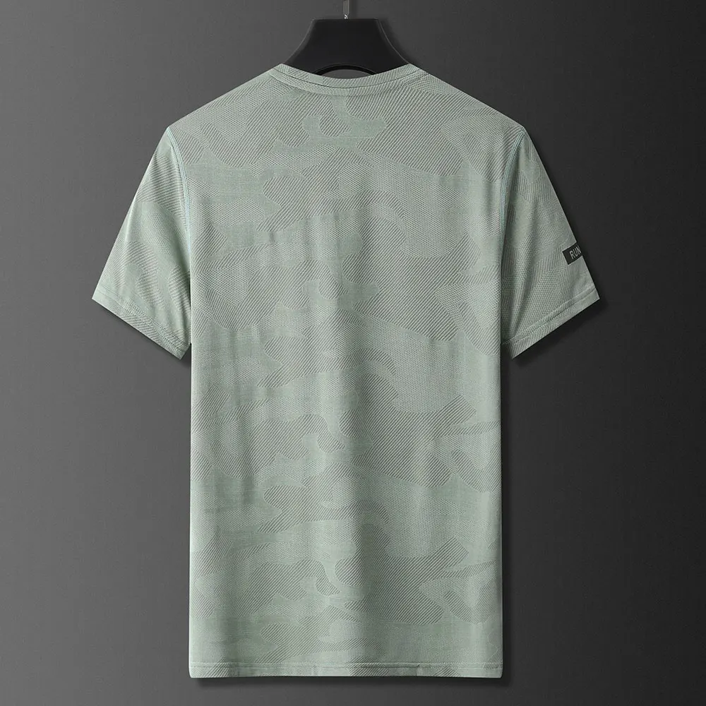 Pattern Printing Men's Quick Drying Running T Shirt Fitness Tops Breathable Gym T Shirt Training Men Bodybuilding Sports Shirt