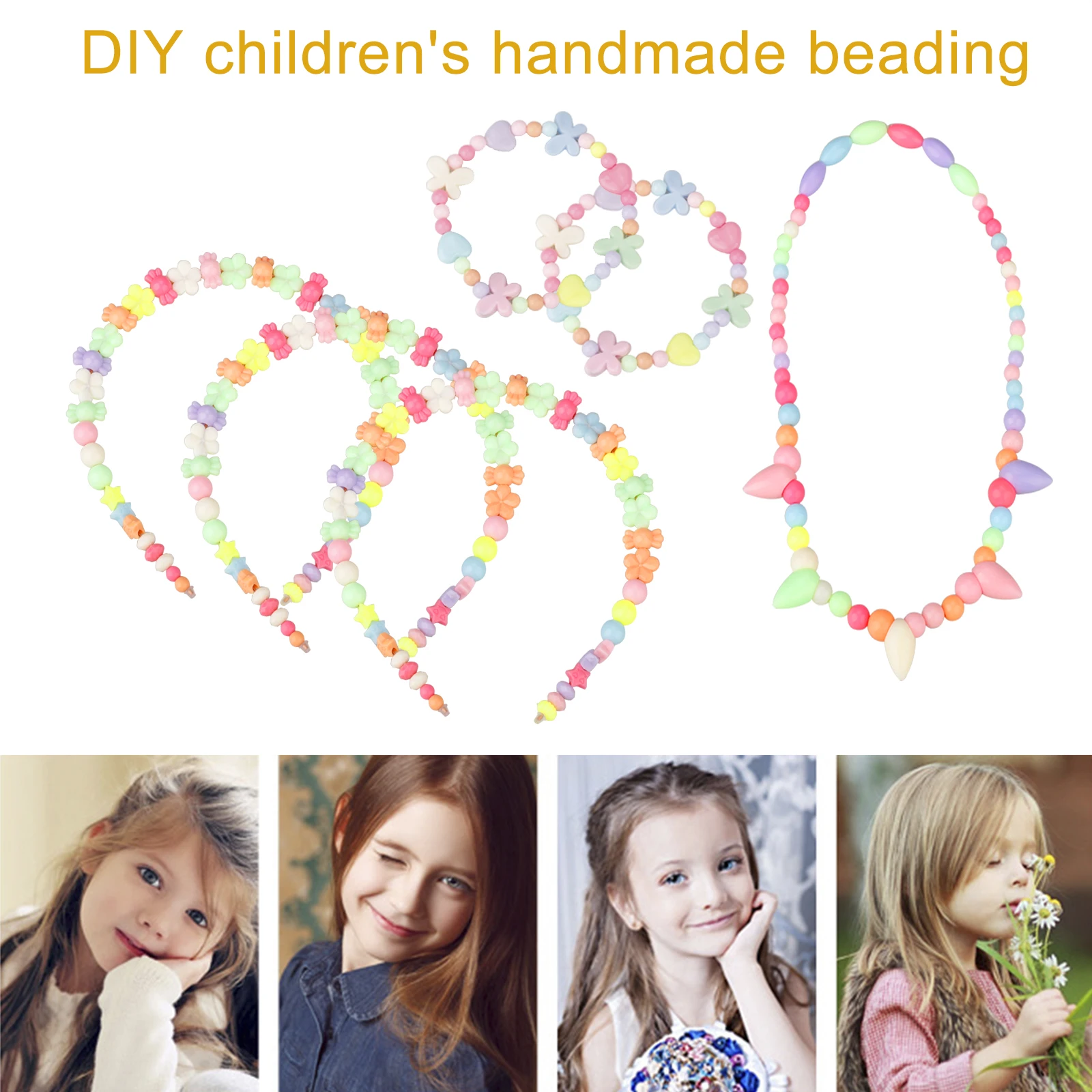 

DIY Handmade Beaded Toy with Accessory Set Girl Weaving Bracelet Jewelry Making Toys Educational Toys for children Children Gift