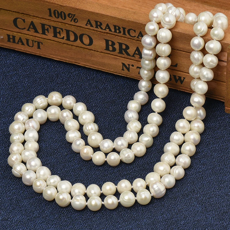 100% ювелирные изделия из жемчуга ожерелье 2 ряда натуральный жемчуг натуральная