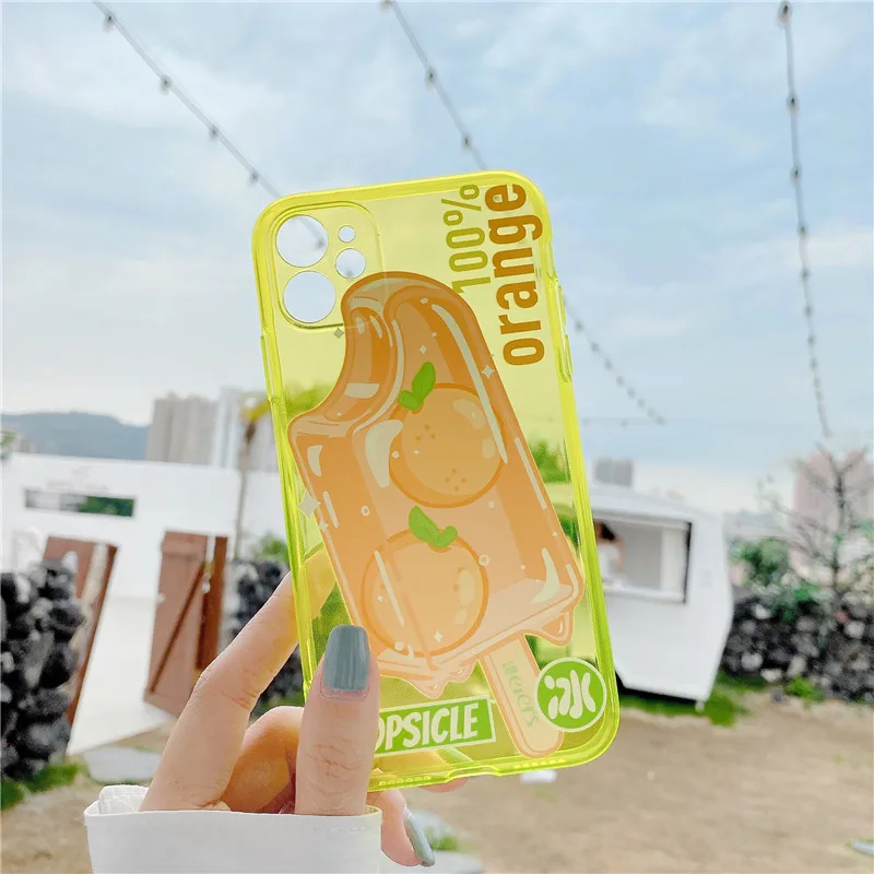 Флуоресцентный чехол с мороженым для iphone 11 Pro Max 7 8 plus X XR XS SE 2 мягкая задняя крышка