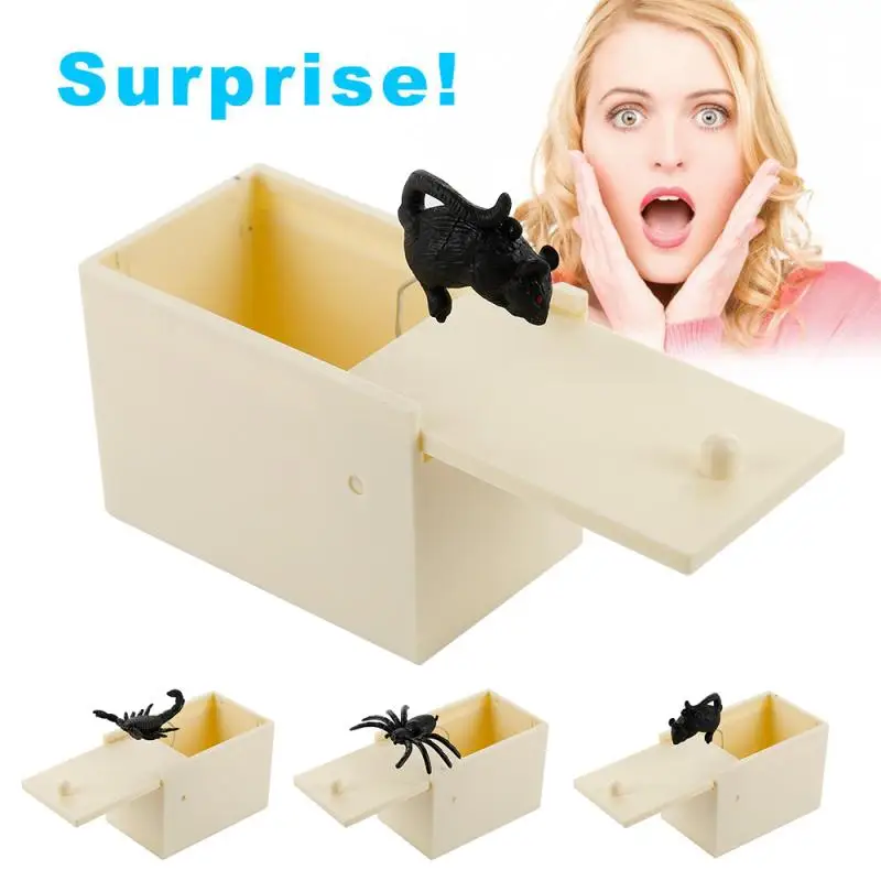 2019 новые деревянные Шутки Trick розыгрыш Офис напугать Ящик для игрушек кляп Паук