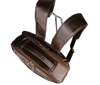 Vintage First Layer Genuine Cow Leather Laptop Backpack for 15inch computer Bag Pack for Male
