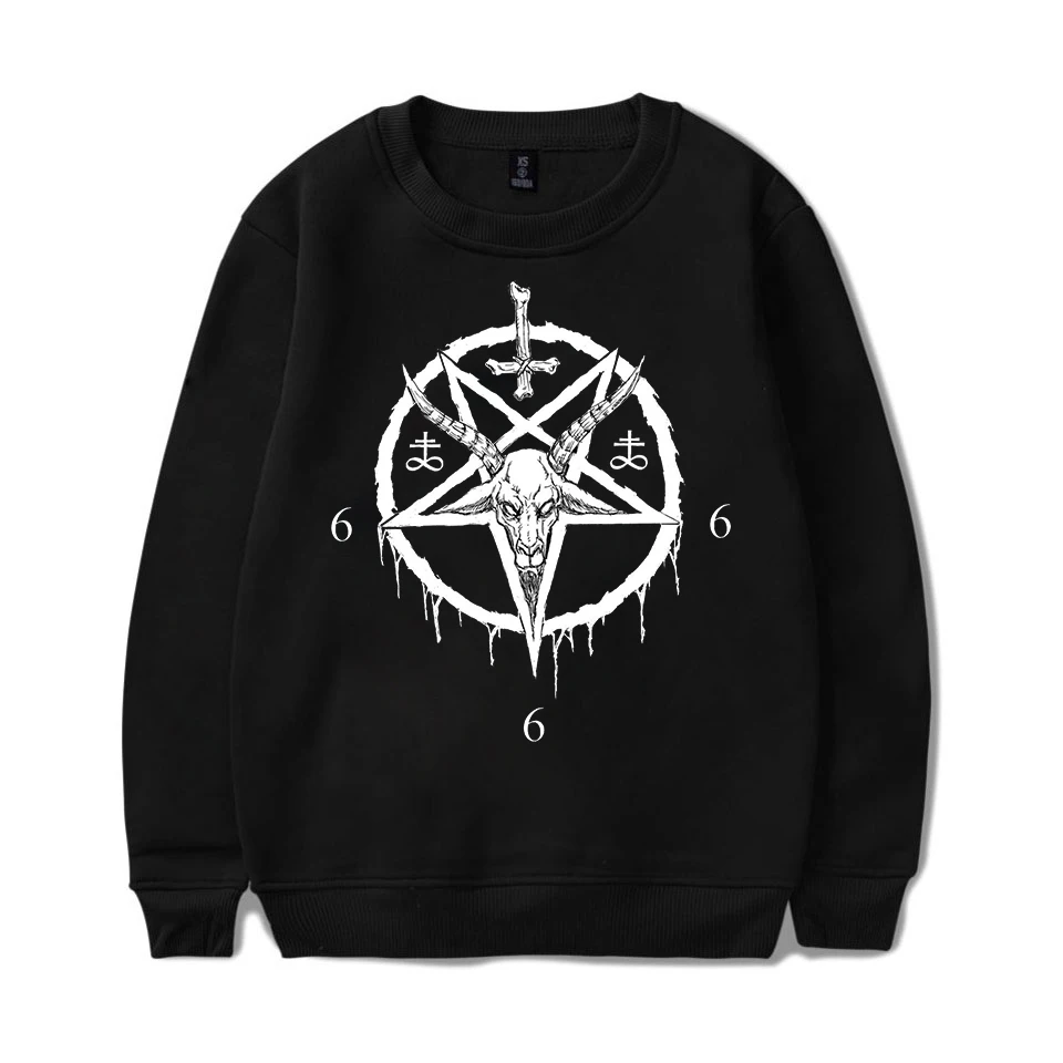 Толстовка Baphomet с круглым вырезом толстовки надписью сатана демона смерти зла