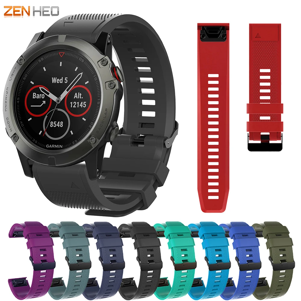26 мм силиконовый ремешок для наручных часов Garmin Fenix 5X/5X Plus/6X быстросъемный простой