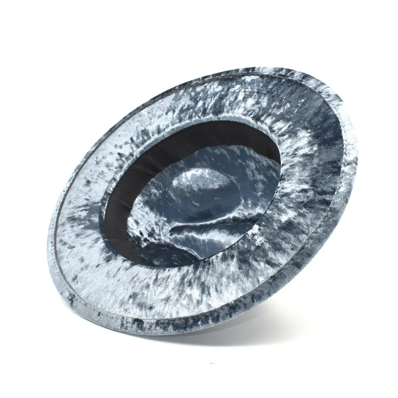 Фетровая шляпа с плоскими полями Золотая Вельветовая новинка унисекс хип-хоп