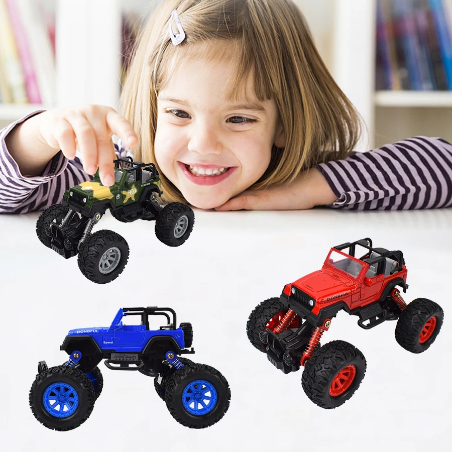 Alloy Diecast Climbing Off Road Car Toys for Children Jeeps Wrangler Vehicles Desert Buggy Inertial Model Toy Gifts Boys | Игрушки и