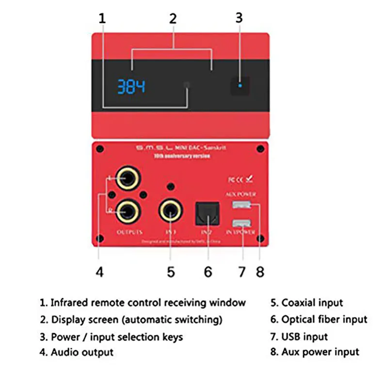 SMSL SK10 санскрит аудио декодер усилитель декодификатор 10th Hifi Цифровой USB DAC AK4490