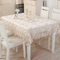 European Lace Fabric Table Cloth Set Christmas Tablecloth Embroidery Jacquard Series Table Runner Coffee Table Cloth